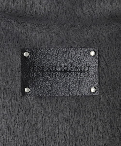Angora Patch Set-up Cardigan (charcoal)
