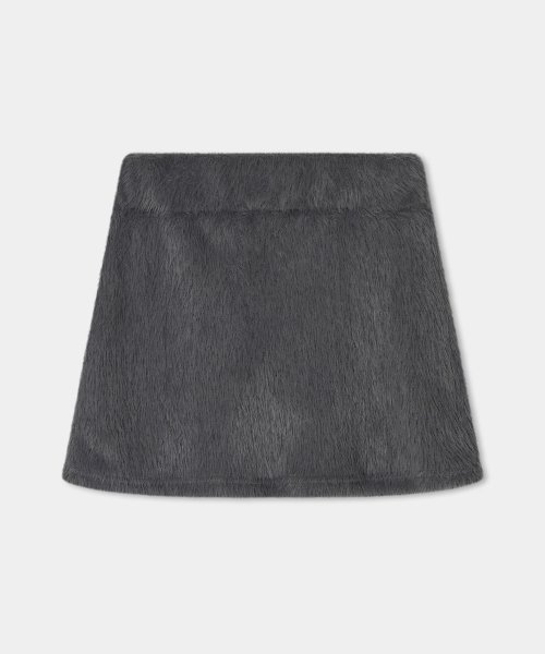 Angora Patch Set-up Shorts Skirt (charcoal)