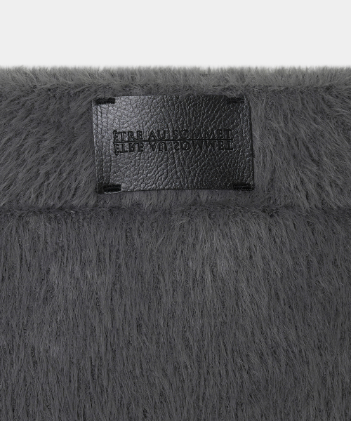Angora Patch Set-up Shorts Skirt (charcoal)