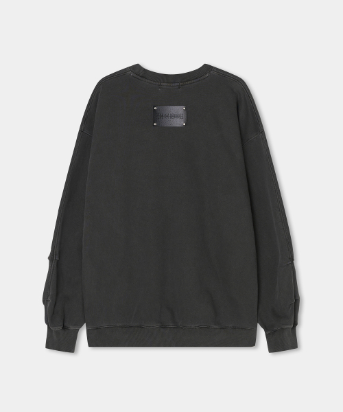 Soft Heavy Washing Over-fit Sweat Shirts (charcoal)
