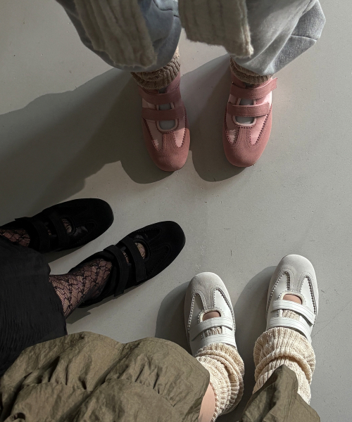TWIN VELCRO MARY JANE SNEAKERS / 3 COLORS