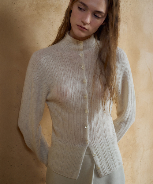 Baby Alpaca Holgament Cardigan[LMBEAU24KN258]-3color