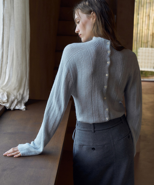 Baby Alpaca Holgament Cardigan[LMBEAU24KN258]-3color