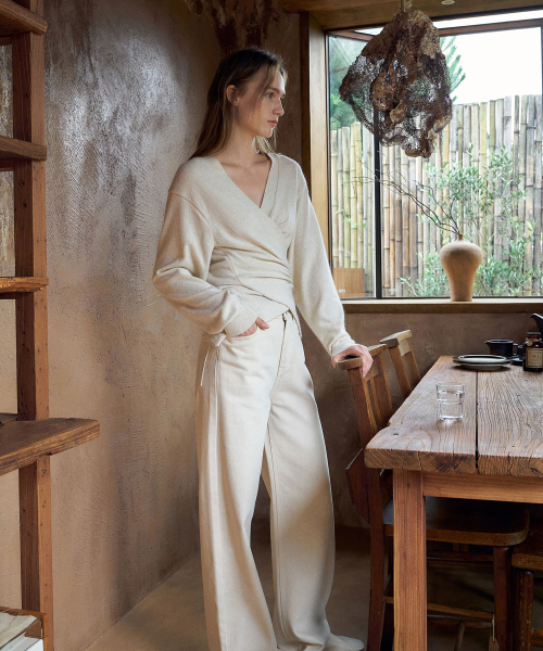 Fox Wrap Cardigan[LMBDAUKN261]-Cream
