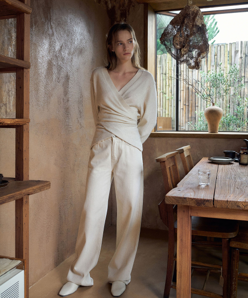 Fox Wrap Cardigan[LMBDAUKN261]-Cream