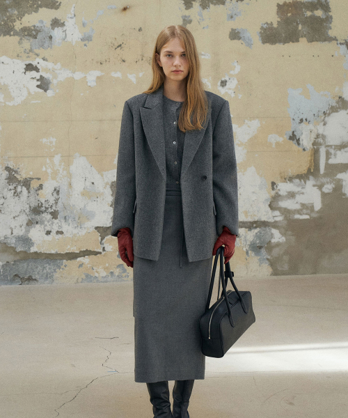 One button Handmade Jacket[LMBDWIJK102]-Gray Melange