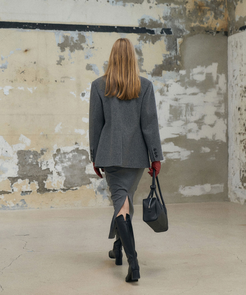 One button Handmade Jacket[LMBDWIJK102]-Gray Melange