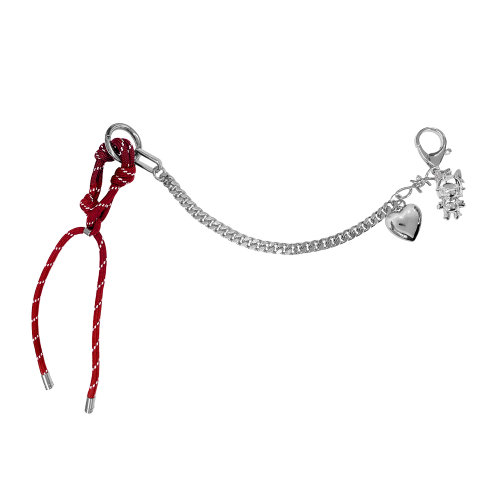 Signature Cat Heart charm Keyring-Red
