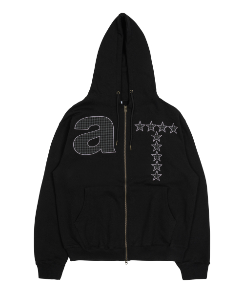 TCM at hooded zip-up (black)