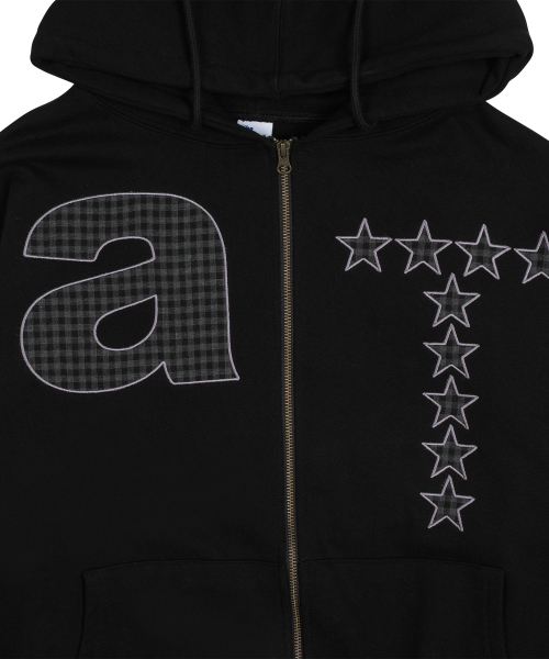 TCM at hooded zip-up (black)