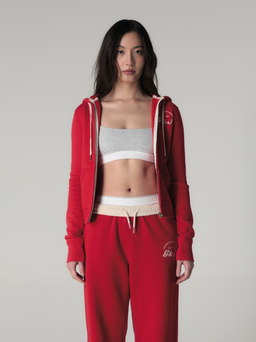 BOLD CROP ZIP UP(RED)
