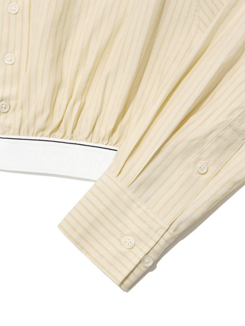 WILLY CROP SHIRT(BEIGE STRIPE)