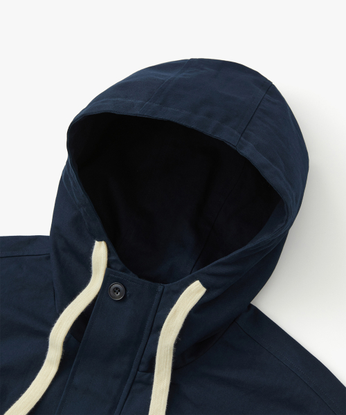 LONDON BRIDGE COTTON HOOD JACKET NAVY