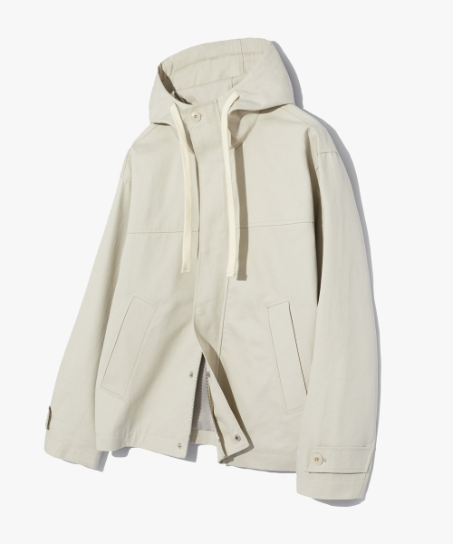 LONDON BRIDGE COTTON HOOD JACKET LIGHT GREY