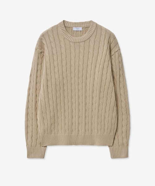 Cable Long Sleeves Knit Top (Tan Beige) TNSW5E102I2