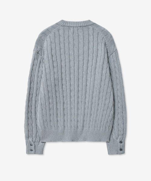 Cable Long Sleeves Knit Top (Gray) TNSW5E102G2