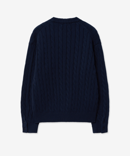 Cable Long Sleeves Knit Top (Navy) TNSW5E102N2