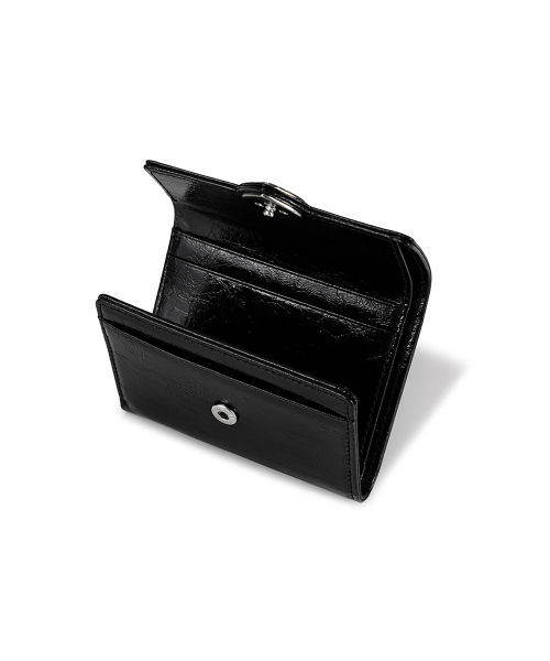 HEARTY FLAP WALLET - BLACK
