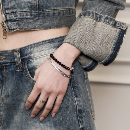 [silver925] Money Keeper Onyx Bracelet