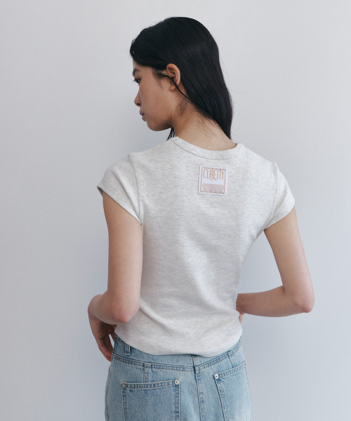 C 90S LINE BASIC T-SHIRT_LIGHT GREY