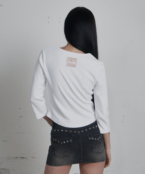 C 90S LINE V-NECK T-SHIRT_WHITE
