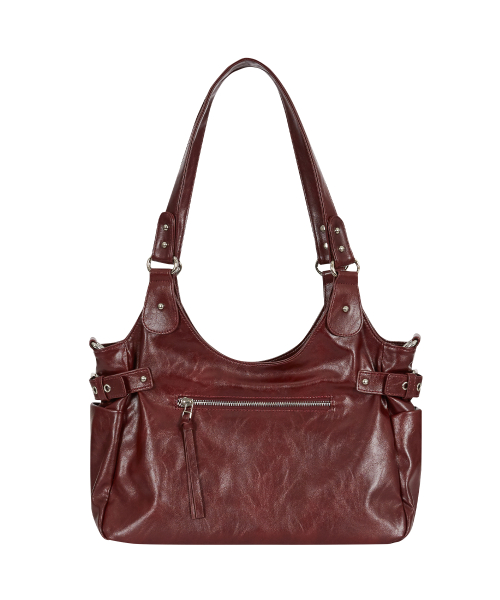 Amber Buckle Shoulder Bag Burgundy