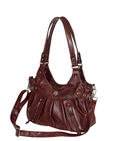 Amber Buckle Shoulder Bag Burgundy
