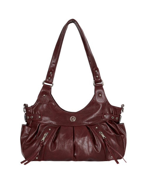 Amber Buckle Shoulder Bag Burgundy