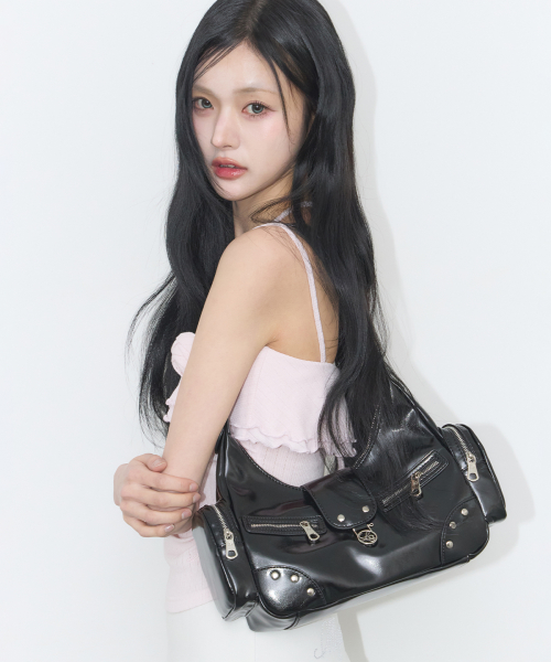 Ruby Stud Shoulder Bag Black