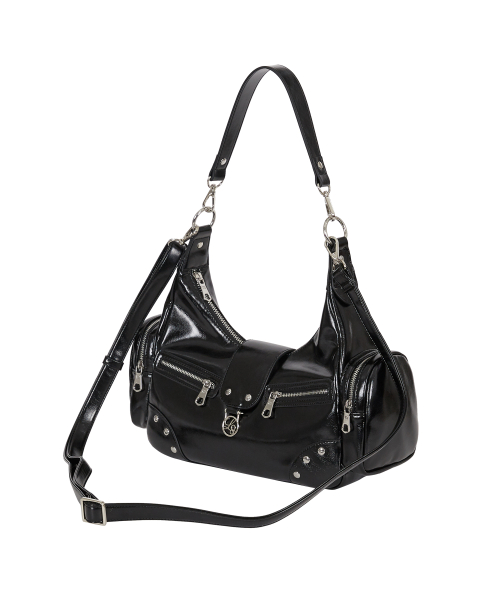 Ruby Stud Shoulder Bag Black