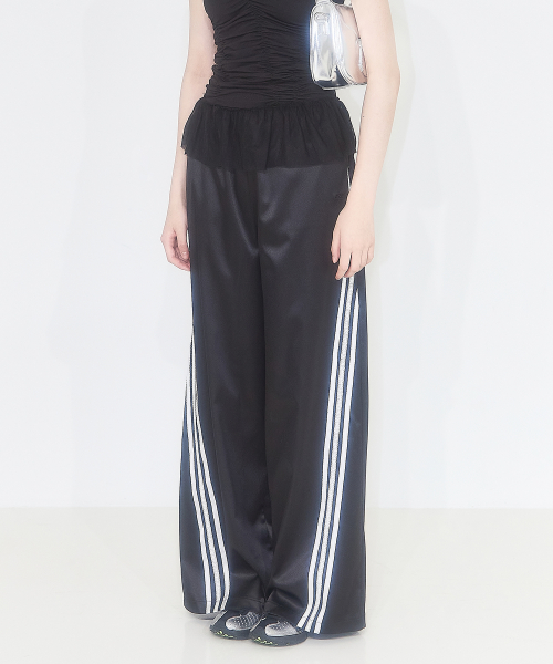 레이스 라인 트랙 팬츠 블랙