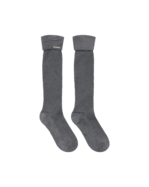 Shirring knee socks CHARCOAL