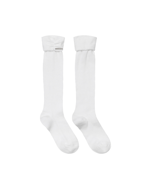Shirring knee socks IVORY