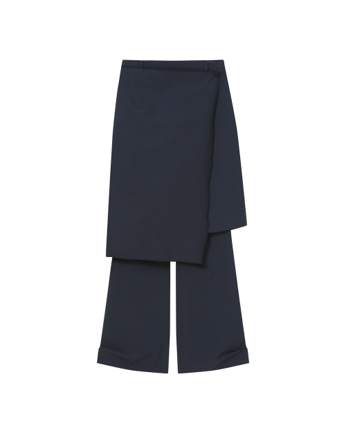 Draped midi skirt pants SET CHARCOAL