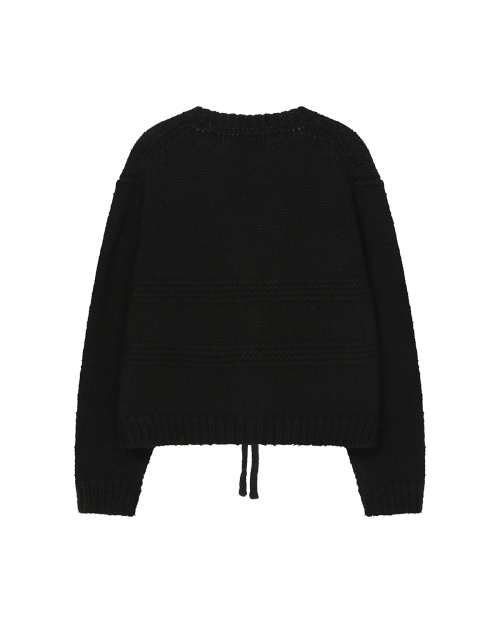 Bow over cardigan BLACK