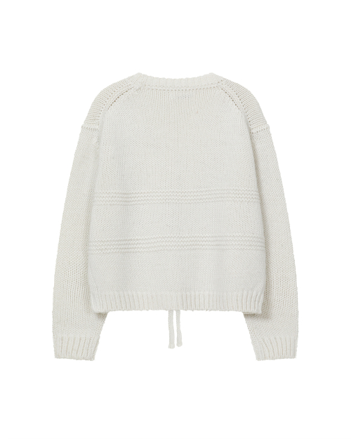 Bow over cardigan IVORY