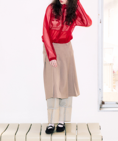 SATIN SHIRRING BALLERINA FLATS / 3 COLORS