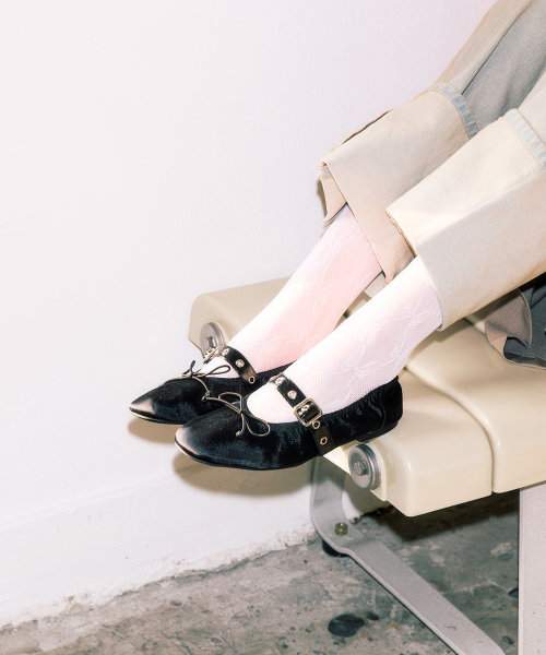 SATIN SHIRRING BALLERINA FLATS / 3 COLORS