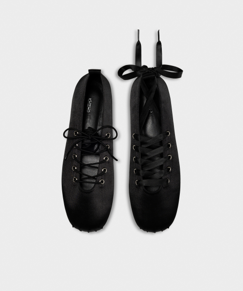 DOLPHIN LACE UP FLATS / 3 COLORS