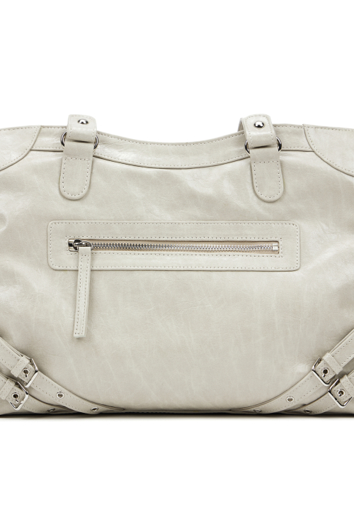 STUD POCKET BIG BAG IN ASH BEIGE