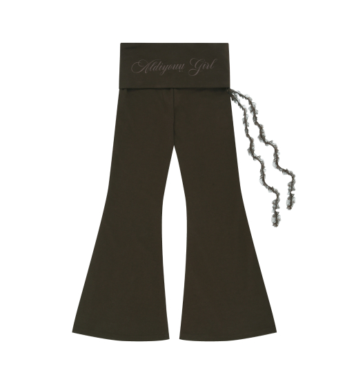 Lace flared pants (Brown)