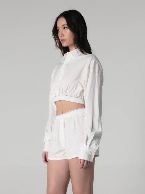 WILLY CROP SHIRT(BEIGE STRIPE)