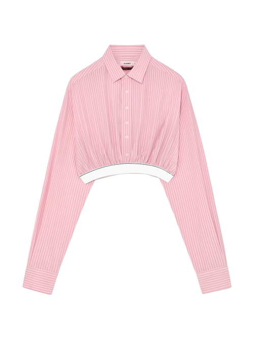 WILLY CROP SHIRT(BEIGE STRIPE)