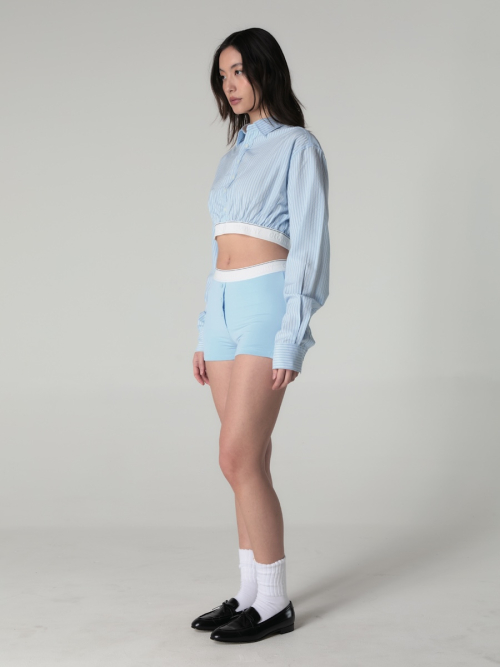 WILLY CROP SHIRT(BEIGE STRIPE)