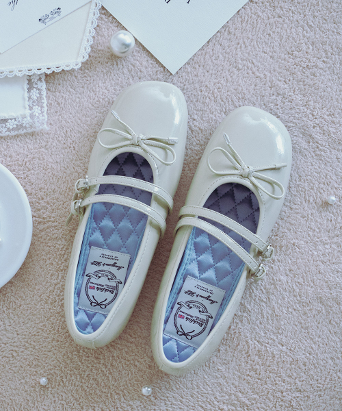 SQUARE TOE TWO STRAP MARYJANES(ENAMEL) - 5 colors