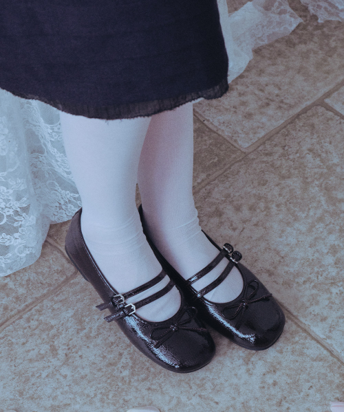 SQUARE TOE TWO STRAP MARYJANES(ENAMEL) - 5 colors