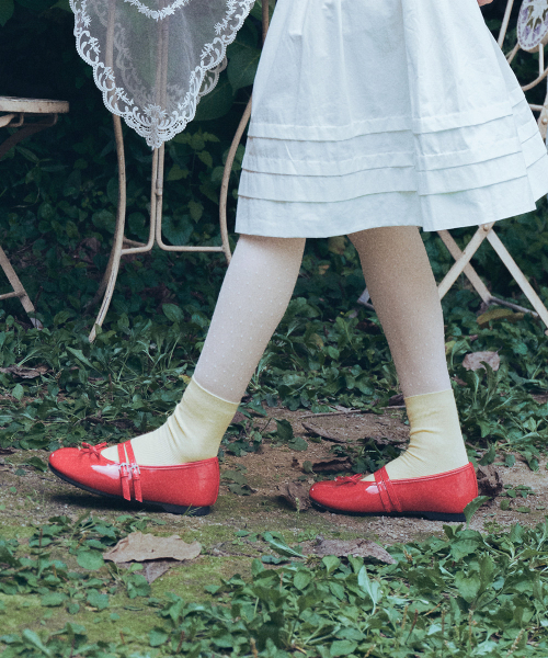 SQUARE TOE TWO STRAP MARYJANES(ENAMEL) - 5 colors