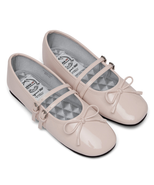 SQUARE TOE TWO STRAP MARYJANES(ENAMEL) - 5 colors