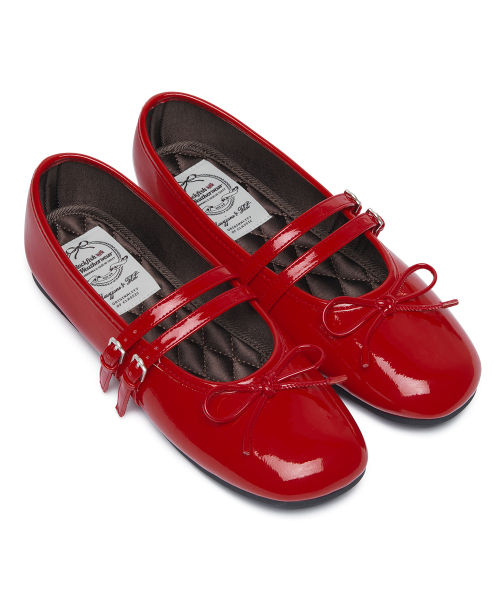SQUARE TOE TWO STRAP MARYJANES(ENAMEL) - 5 colors
