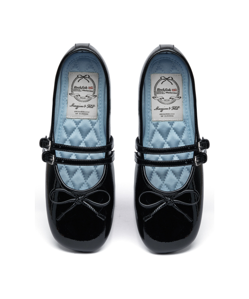 SQUARE TOE TWO STRAP MARYJANES(ENAMEL) - 5 colors